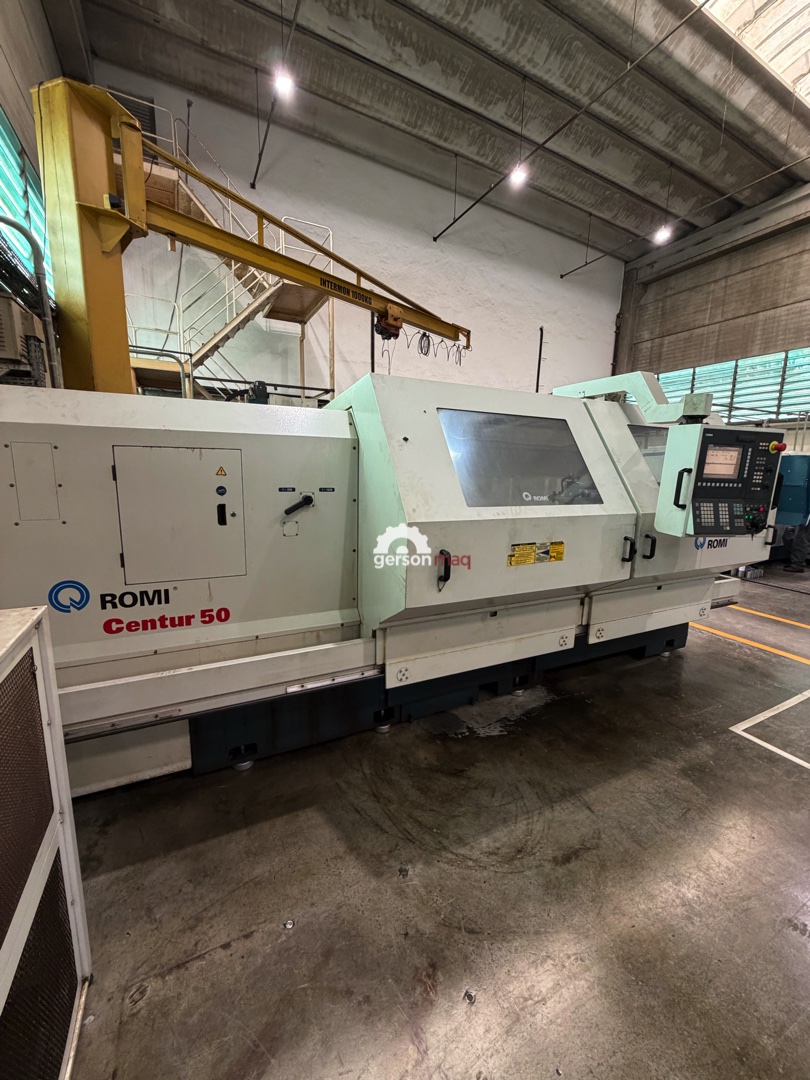 TORNO CNC ROMI CENTUR 50 - 1000 x 2000 mm - 2007 - POUCAS HORAS DE USO